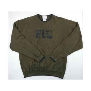 vintage MCCC Sport golf "get a grip" sweatshirt, large, olive green